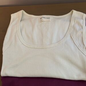 We The Free Cream Ribbed Sleeveless Top